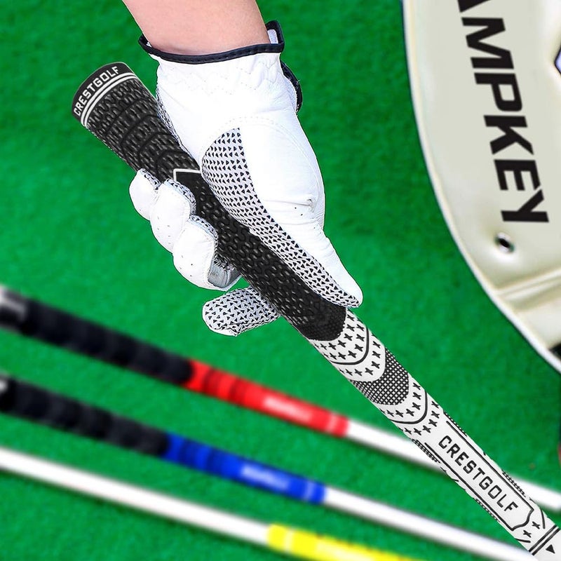 Crestgolf Multi -Compound Golf Grips,Mid Size All-Weather Control Thread Technology Rubber Combine with Carbon Yard, Anti-Slip-Set of 13(White,Midsize) - Image 5
